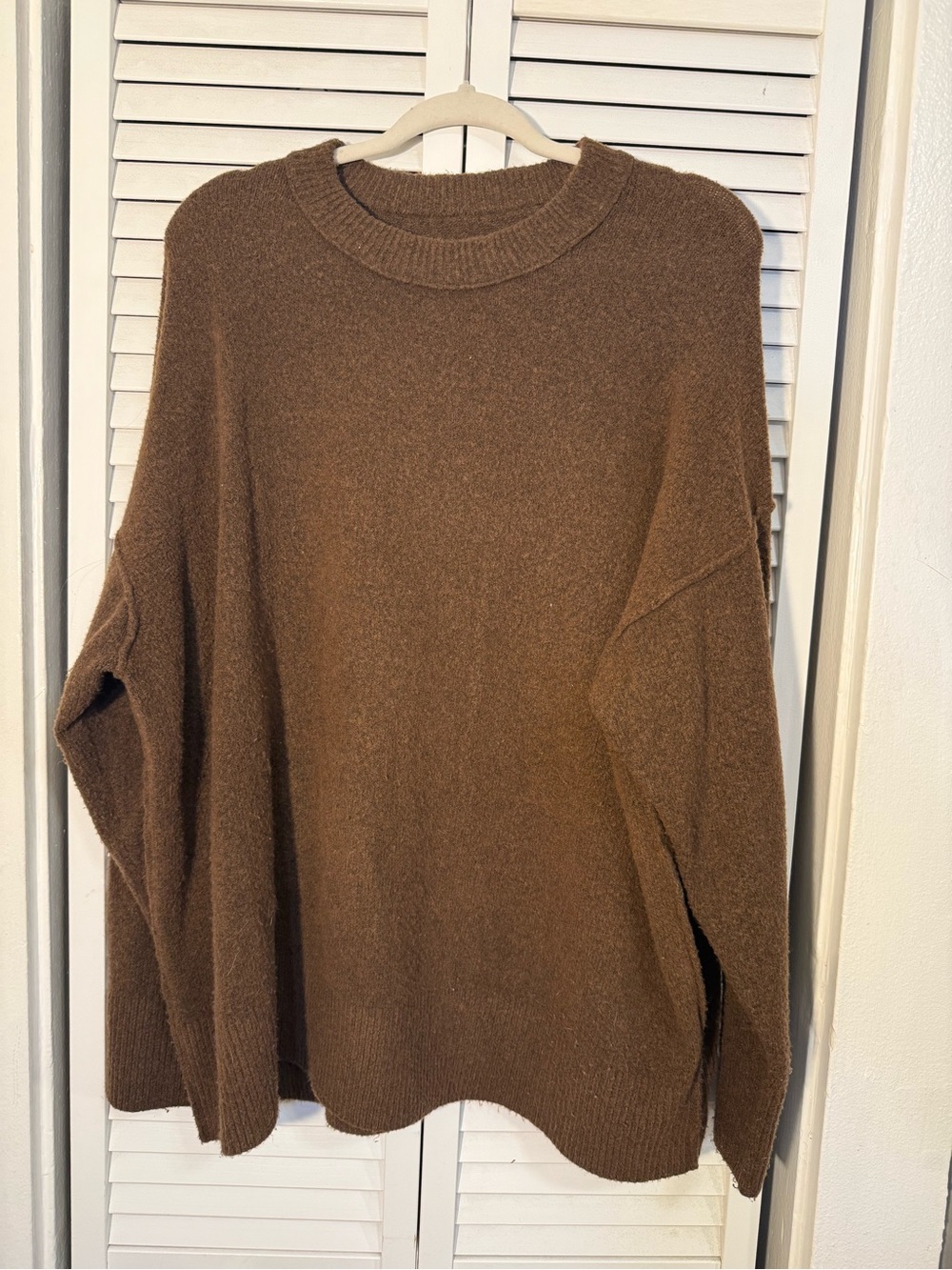 aerie Brown Unreal Crewneck Sweater - Cozy Knit